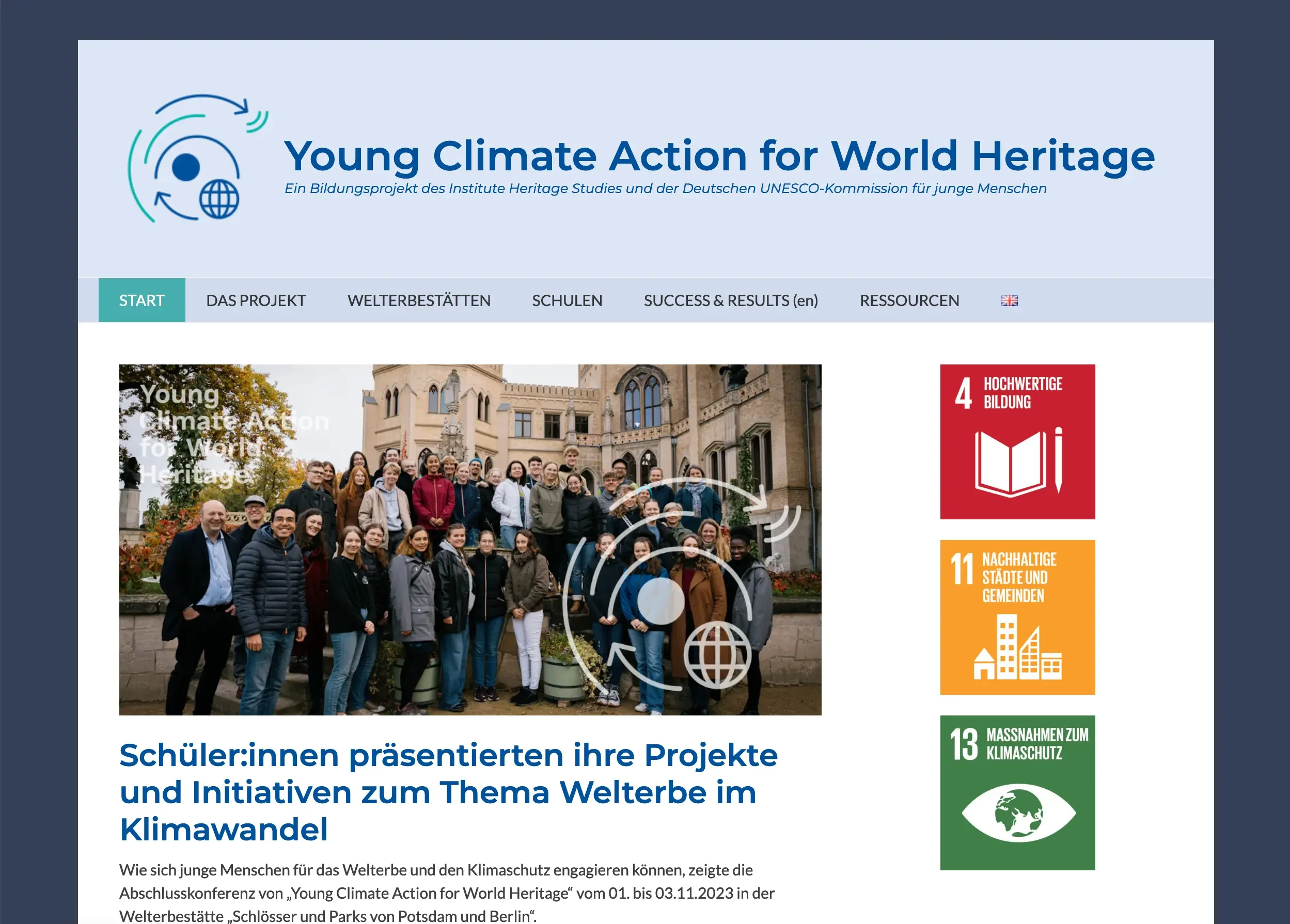 Young Climate Action for World Heritage